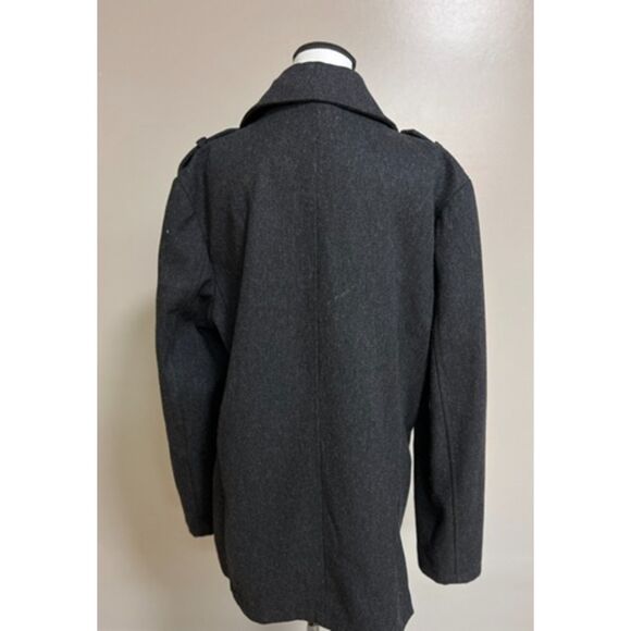 Express charcoal colored double-breasted wool blend coat. Size L(M)/XL(W) - Picture 3 of 9